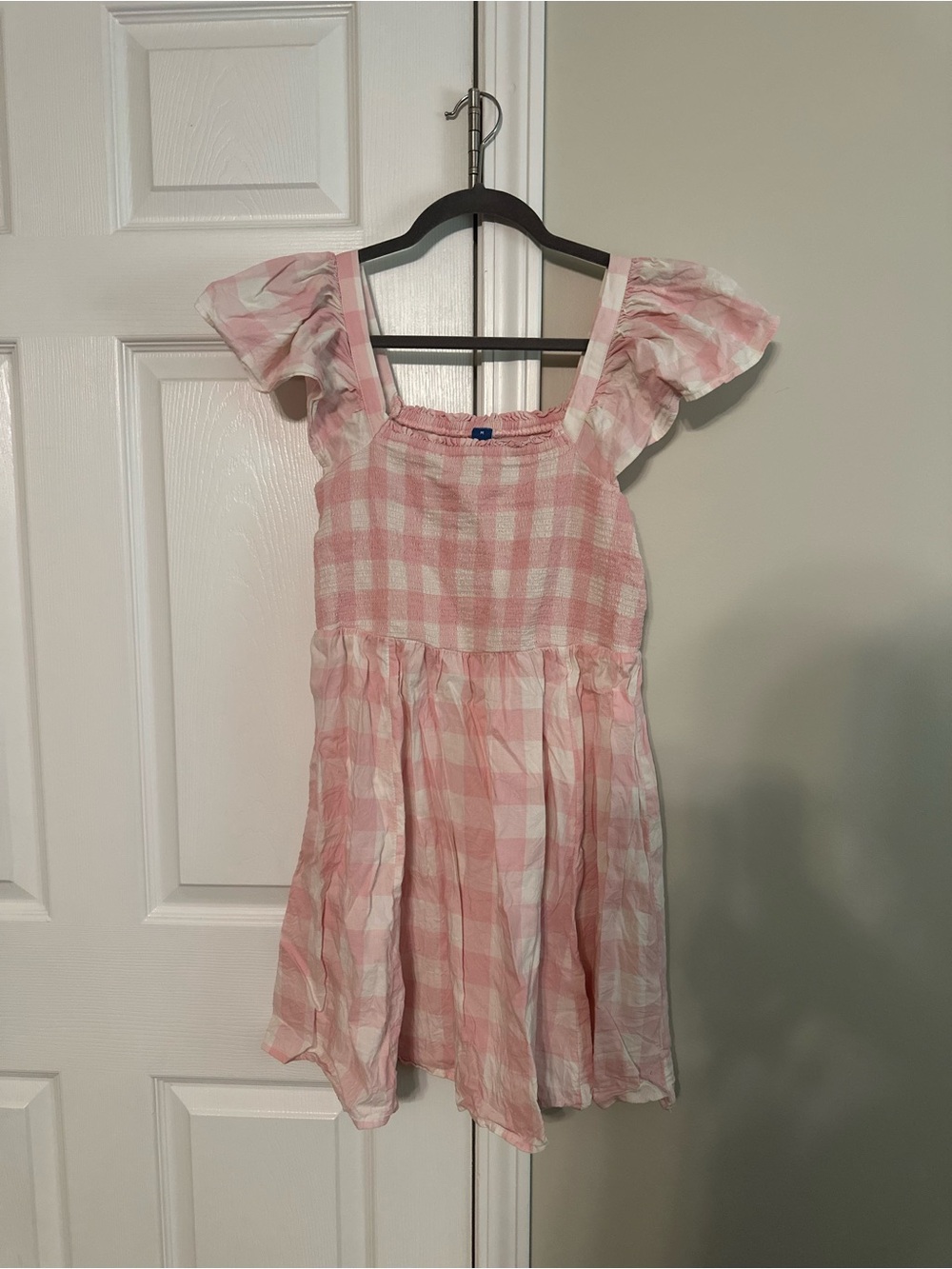 Pink Gingham Smocked Sundress